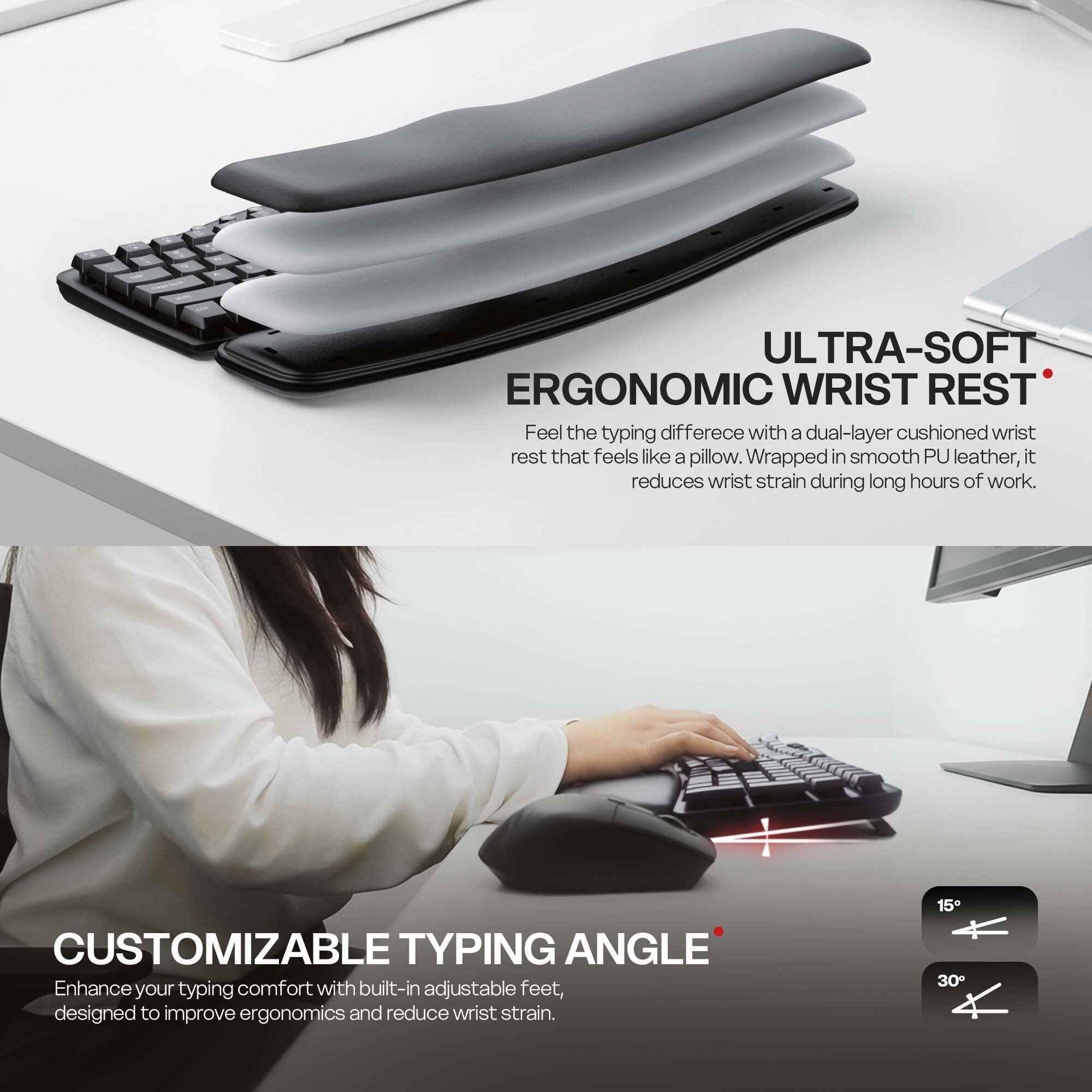 Fantech WKM71 Aera Wireless Ergonomic Keyboard and Mouse Combo
