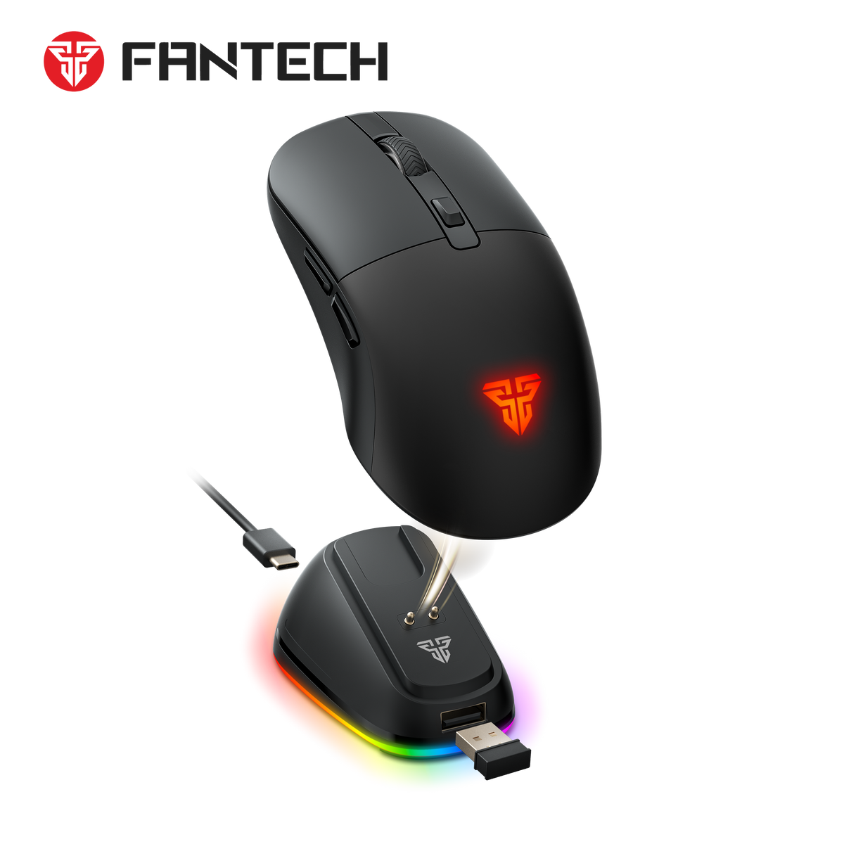 Fantech KANATA Wireless WG9RD Mouse Gaming Macro Huano Switch 12000 DPI