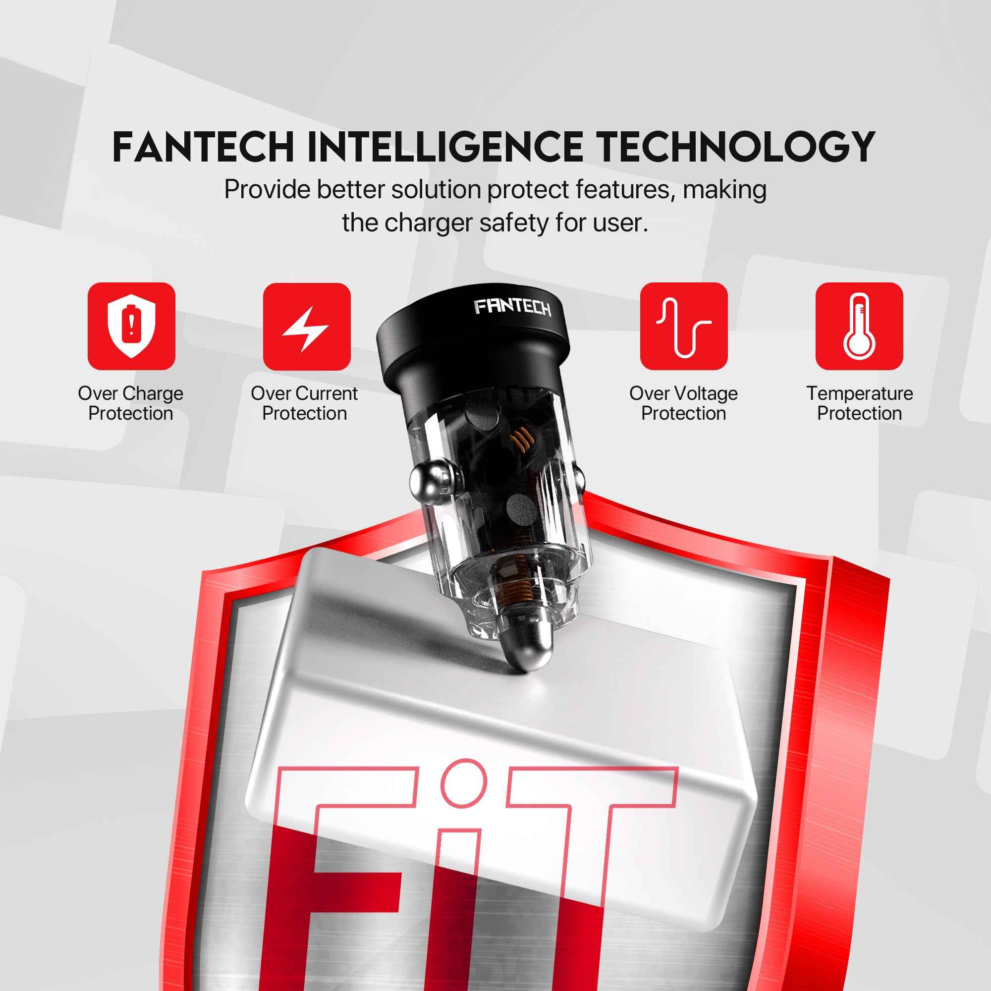 Fantech Life Car Charger Mobil USB + Type C PME301 Fast Charging