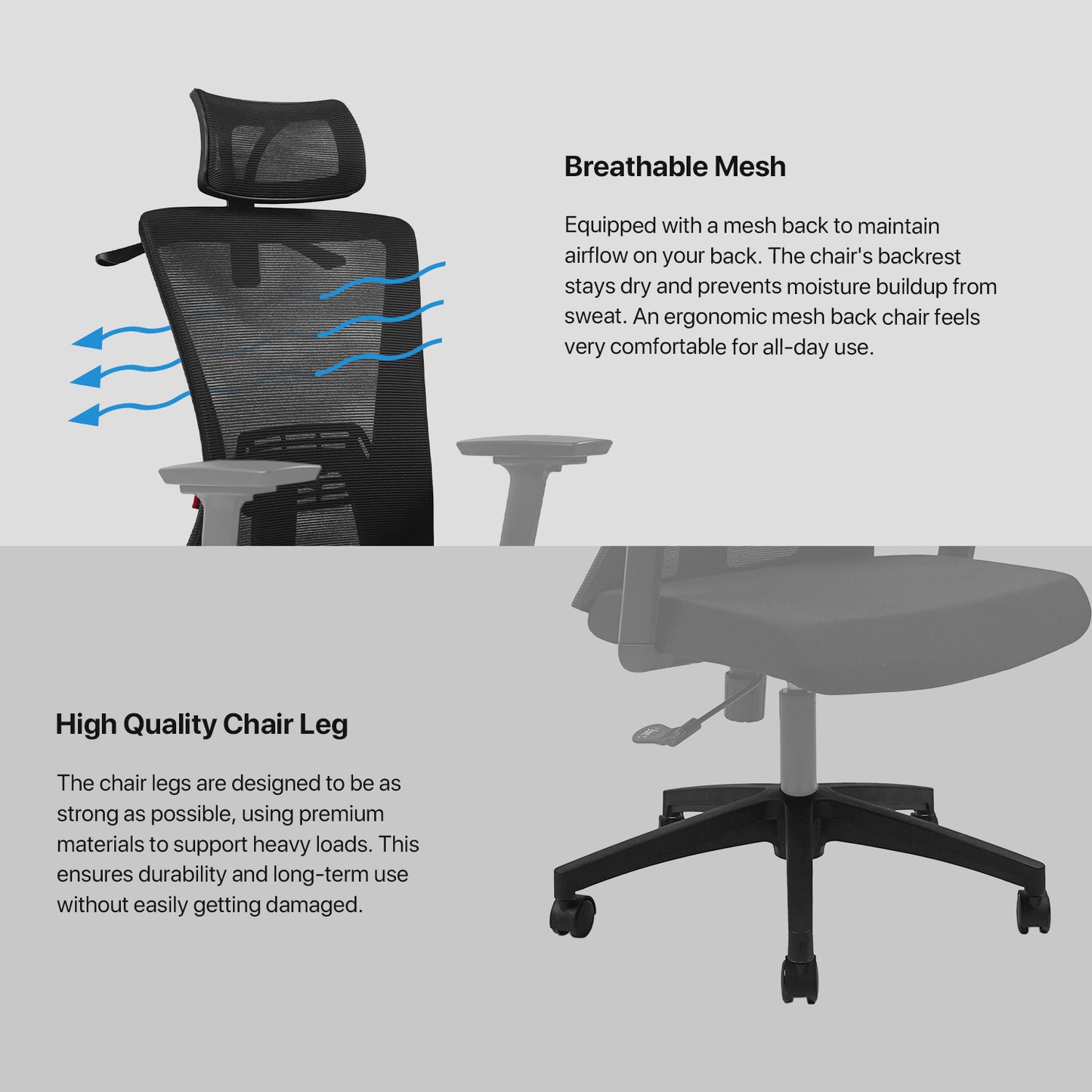 Fantech Kursi Kerja Kantor OCA258SV2 Kursi Kantor Premium ARM REST 3D Lembut