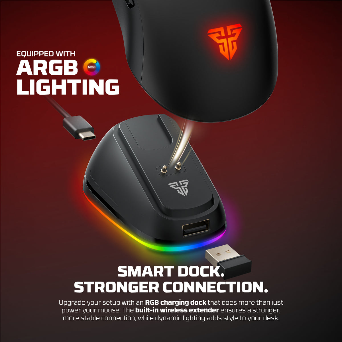 Fantech KANATA Wireless WG9RD Mouse Gaming Macro Huano Switch 12000 DPI