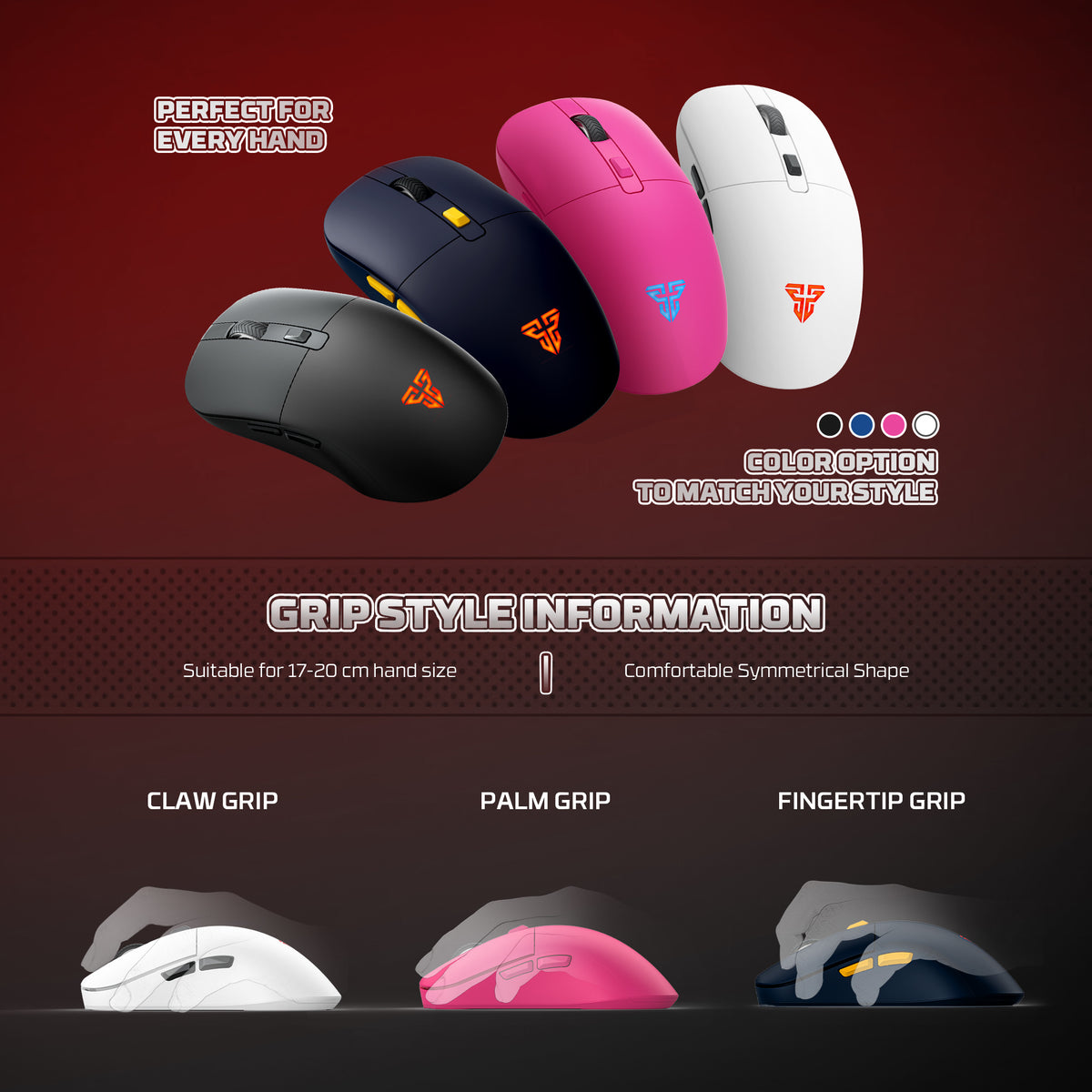 Fantech KANATA Wireless WG9RD Mouse Gaming Macro Huano Switch 12000 DPI