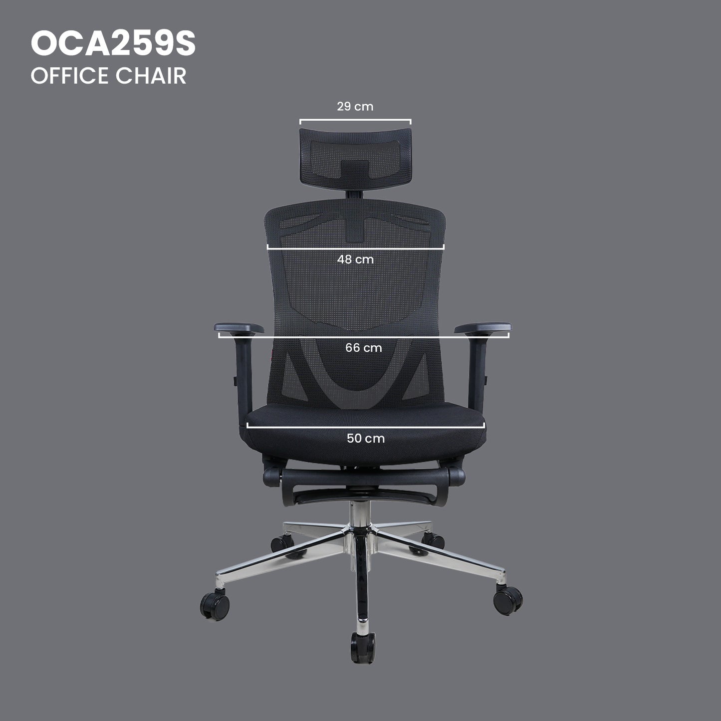 Fantech Kursi Kantor Kerja Jaring Premium Office Chair OCA259S