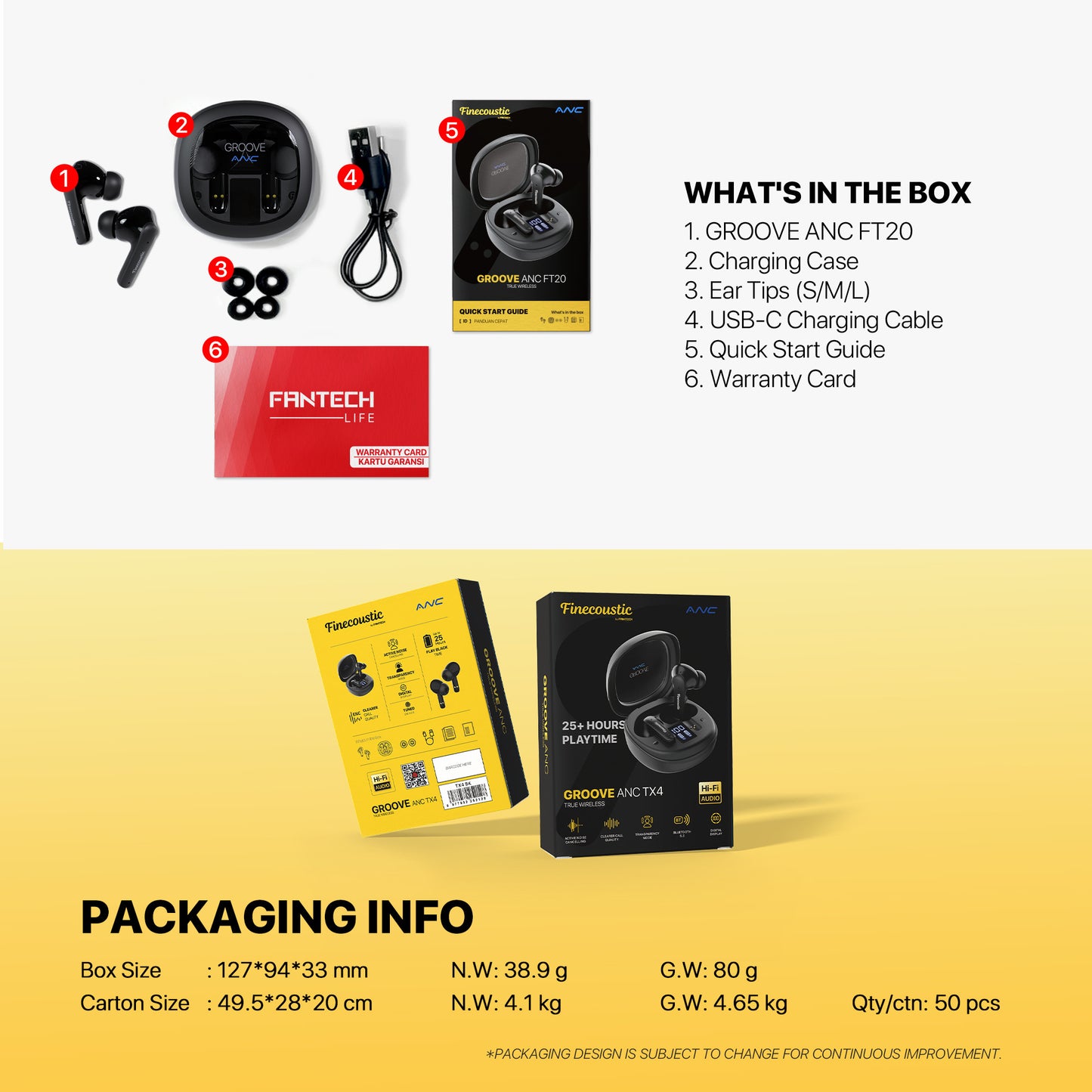 FINECOUSTIC GROOVE FT20 TRUE WIRELESS BLACK