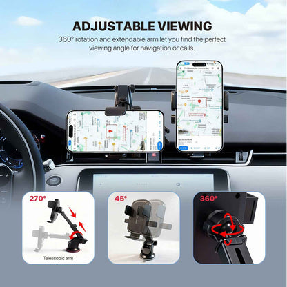 Fantech Car Phone Holder FCH01 Dudukan Hp Di Dashboard dan Kaca Mobil dengan Rotasi 360° Compatibility for All Smartphones Compatibility 60-88mm Smartphone