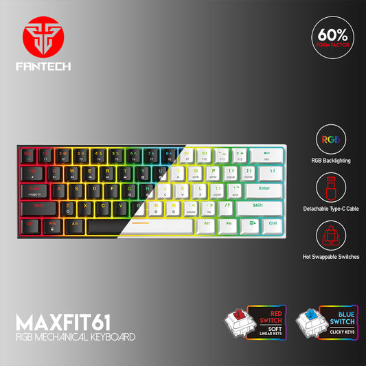 Keyboard Gaming 60% MAXFIT61 MK857 60% Keyboard Gaming Mekanik