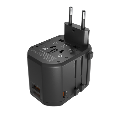 Fantech Universal Travel Adapter 3 Port (PD+QC) 20W - TAC1 - Fantech Indonesia