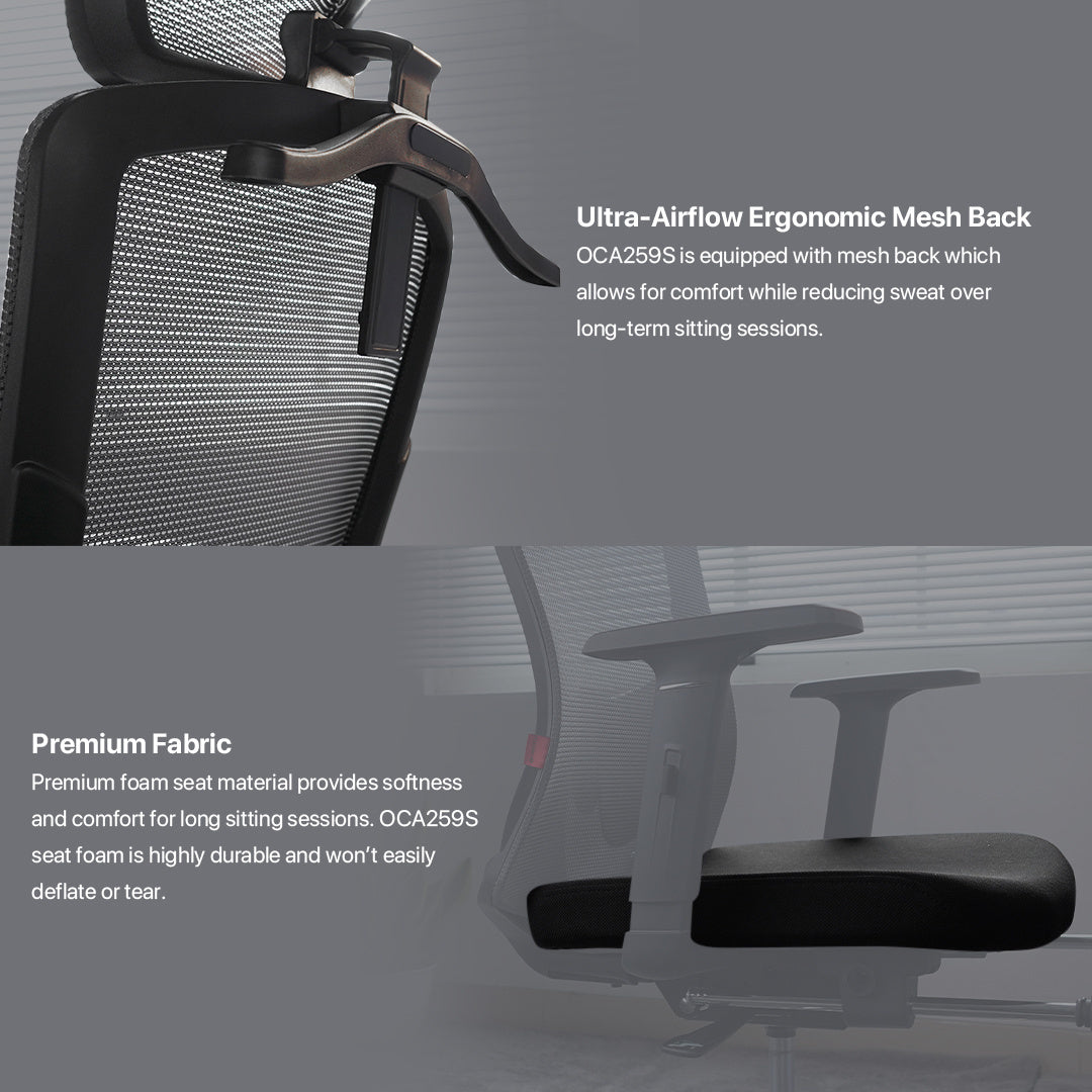 Fantech Kursi Kantor Kerja Jaring Premium Office Chair OCA259S