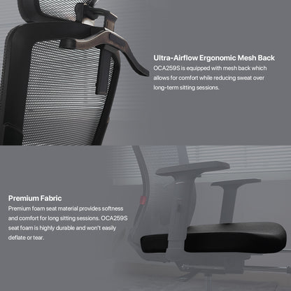 Fantech Kursi Kantor Kerja Jaring Premium Office Chair OCA259S