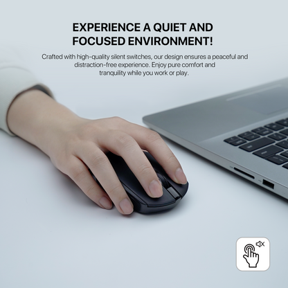 Fantech Wireless 2.4ghz + Bluetooth 5 Mouse Office Silent Click Kantor W190D Dual Mode free baterai