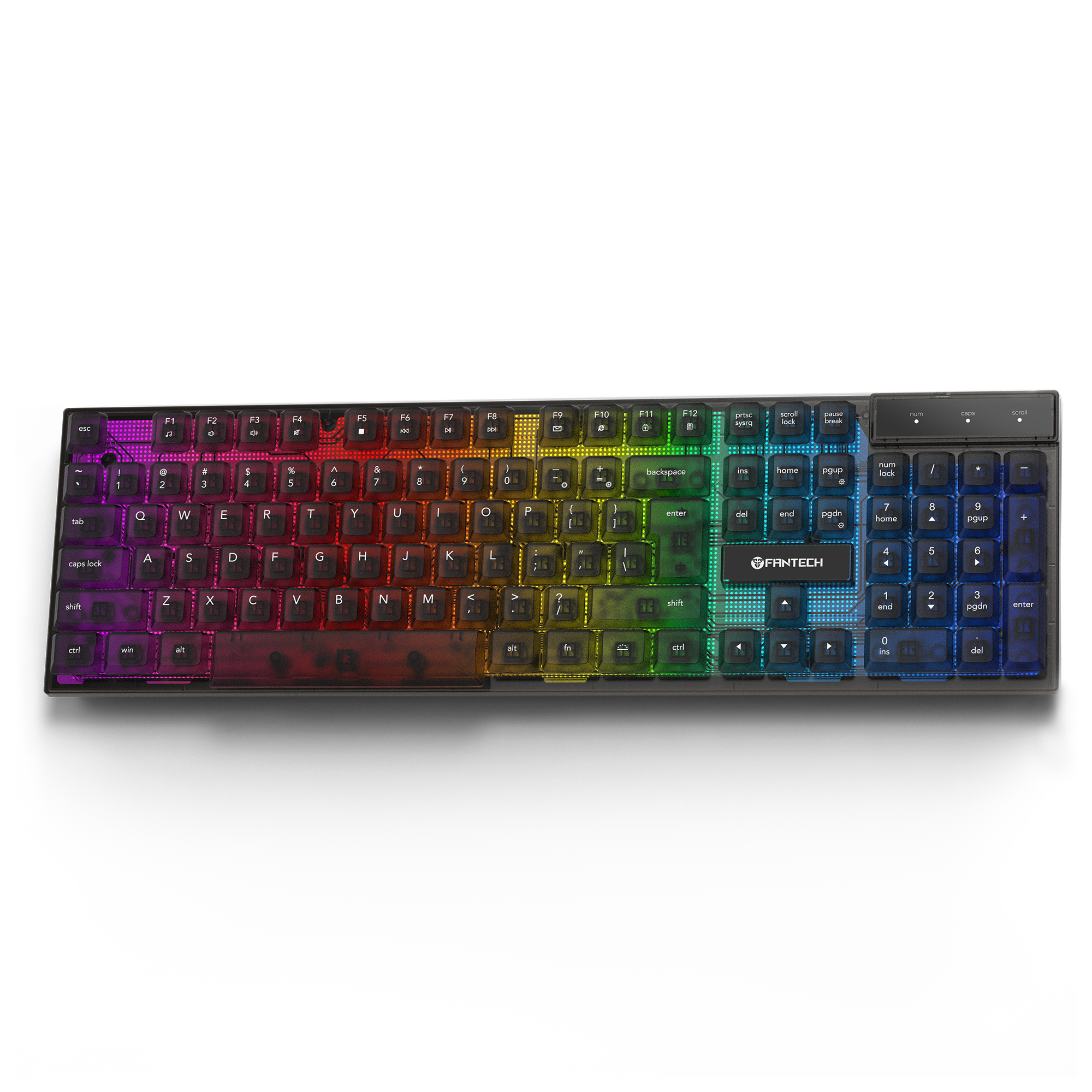 Fantech SHIKARI K515 Keycaps Transparan Keyboard Gaming RGB Membrane