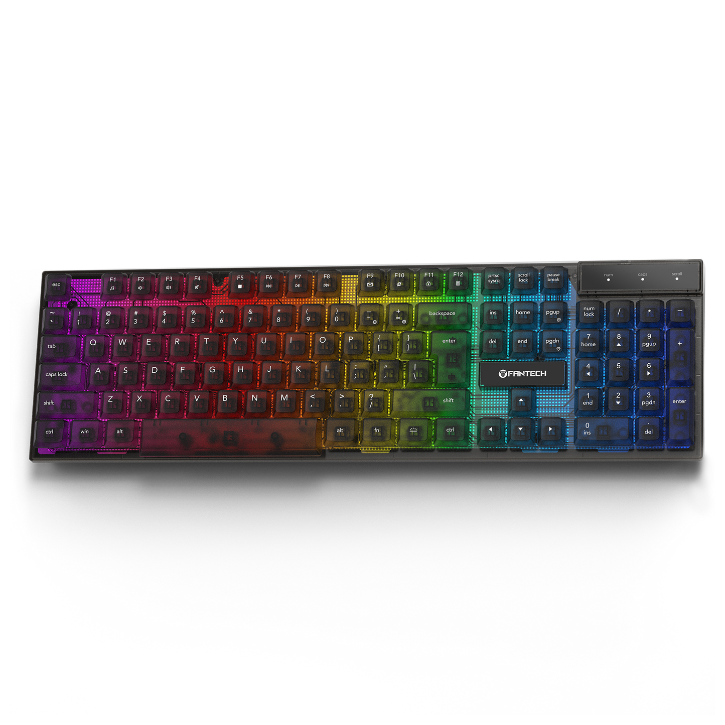 Fantech SHIKARI K515 Keycaps Transparan Keyboard Gaming RGB Membrane - Fantech Indonesia