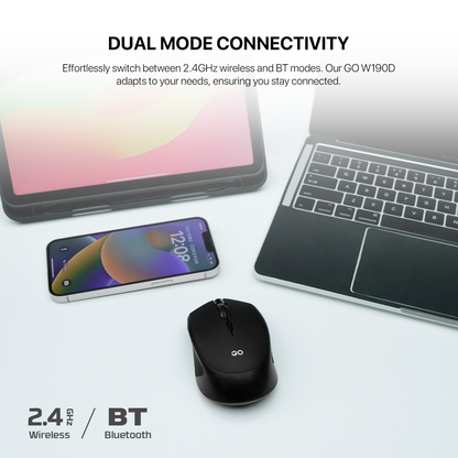 Fantech Wireless 2.4ghz + Bluetooth 5 Mouse Office Silent Click Kantor W190D Dual Mode free baterai