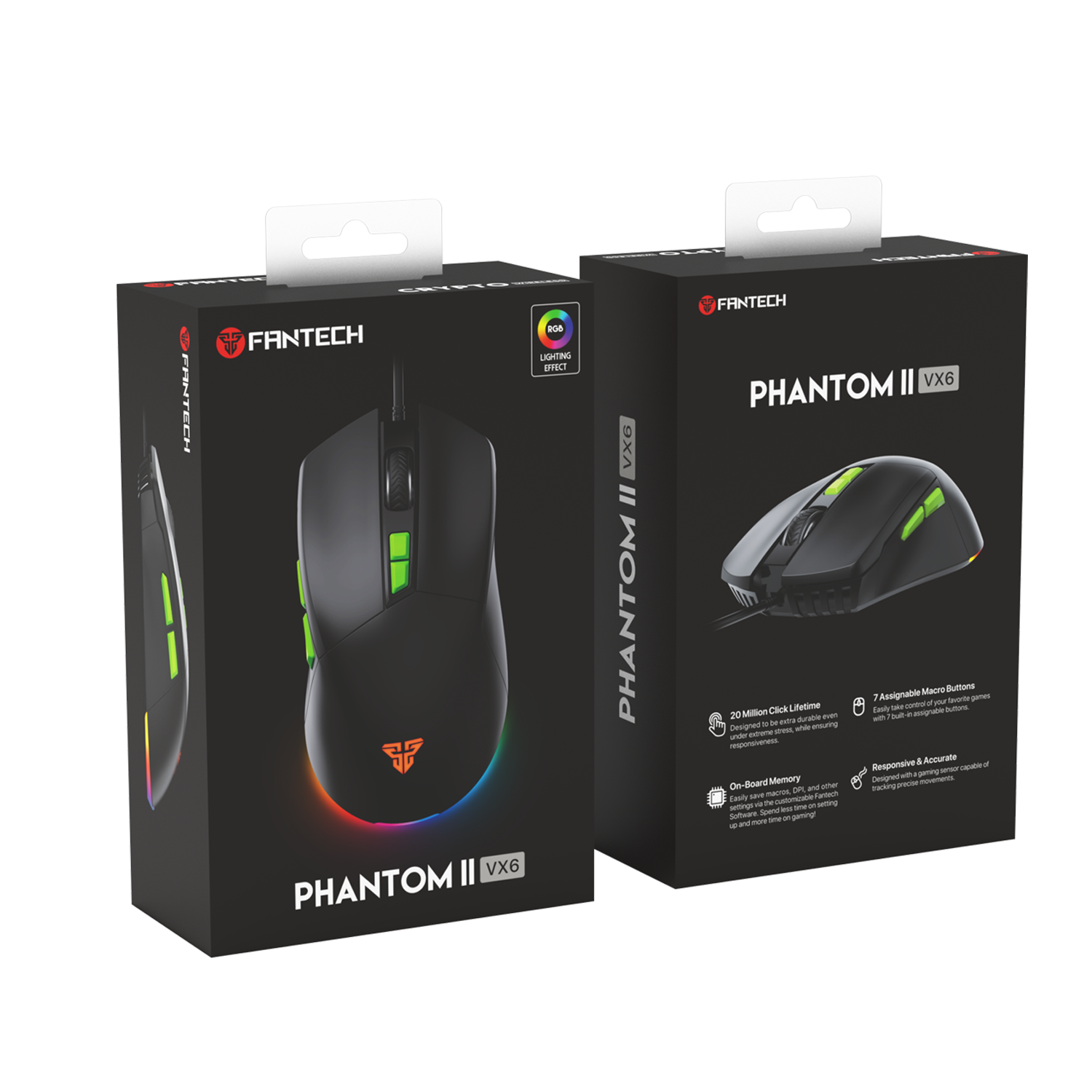 Fantech PHANTOM II VX6 Mouse Gaming Macro RGB - Fantech Indonesia