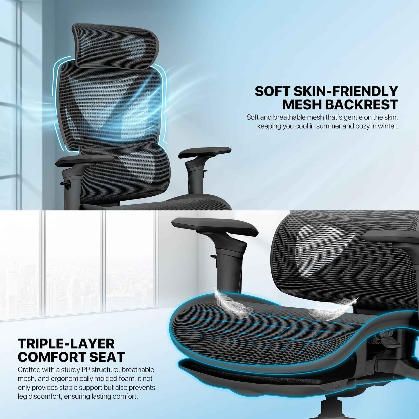 FANTECH OFFICE CHAIR CW2 KURSI KANTOR ERGONOMIS KURSI KERJA DENGAN LUMBAR SUPPORT