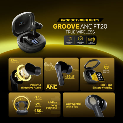 FINECOUSTIC GROOVE FT20 TRUE WIRELESS BLACK