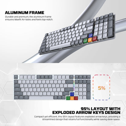 Fantech SUPER MAXFIT AIR Tri Connections Wireless Bluetooth Low Profile Keyboard Mechanical Gaming