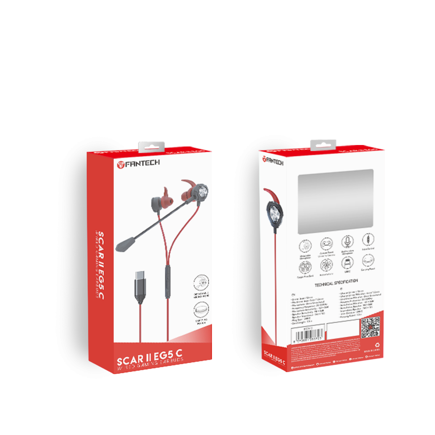 Fantech Earphone TYPE-C SCAR II EG5C Earbuds Premium FREE POUCH