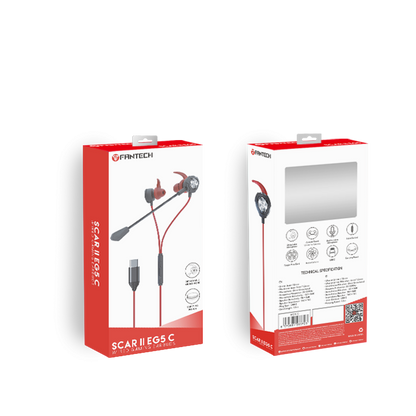 Fantech Earphone TYPE-C SCAR II EG5C Earbuds Premium FREE POUCH