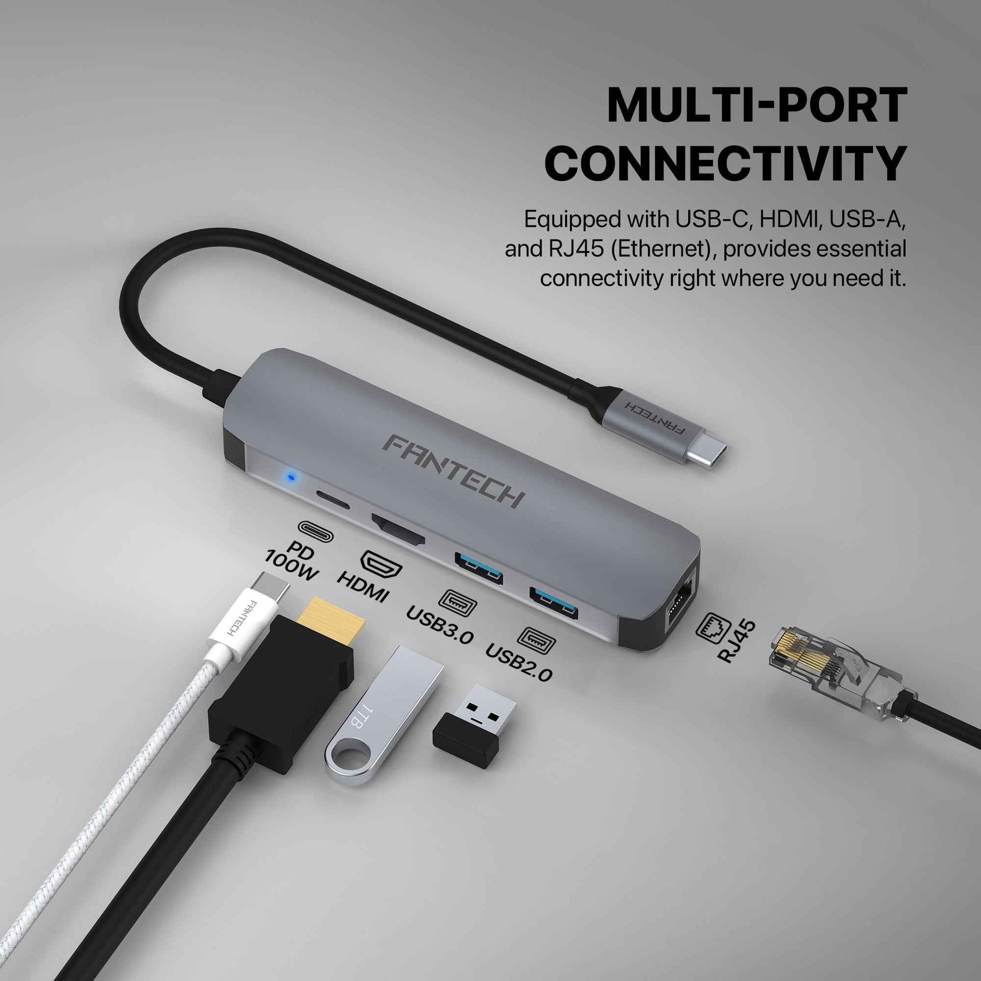 FANTECH HC051 Converter USB Hub Type C 5 in 1