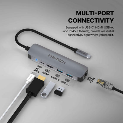 FANTECH HC051 Converter USB Hub Type C 5 in 1