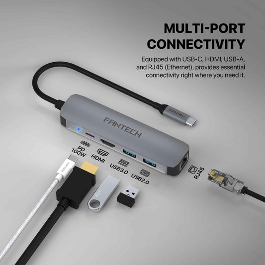 FANTECH HC051 Converter USB Hub Type C 5 in 1