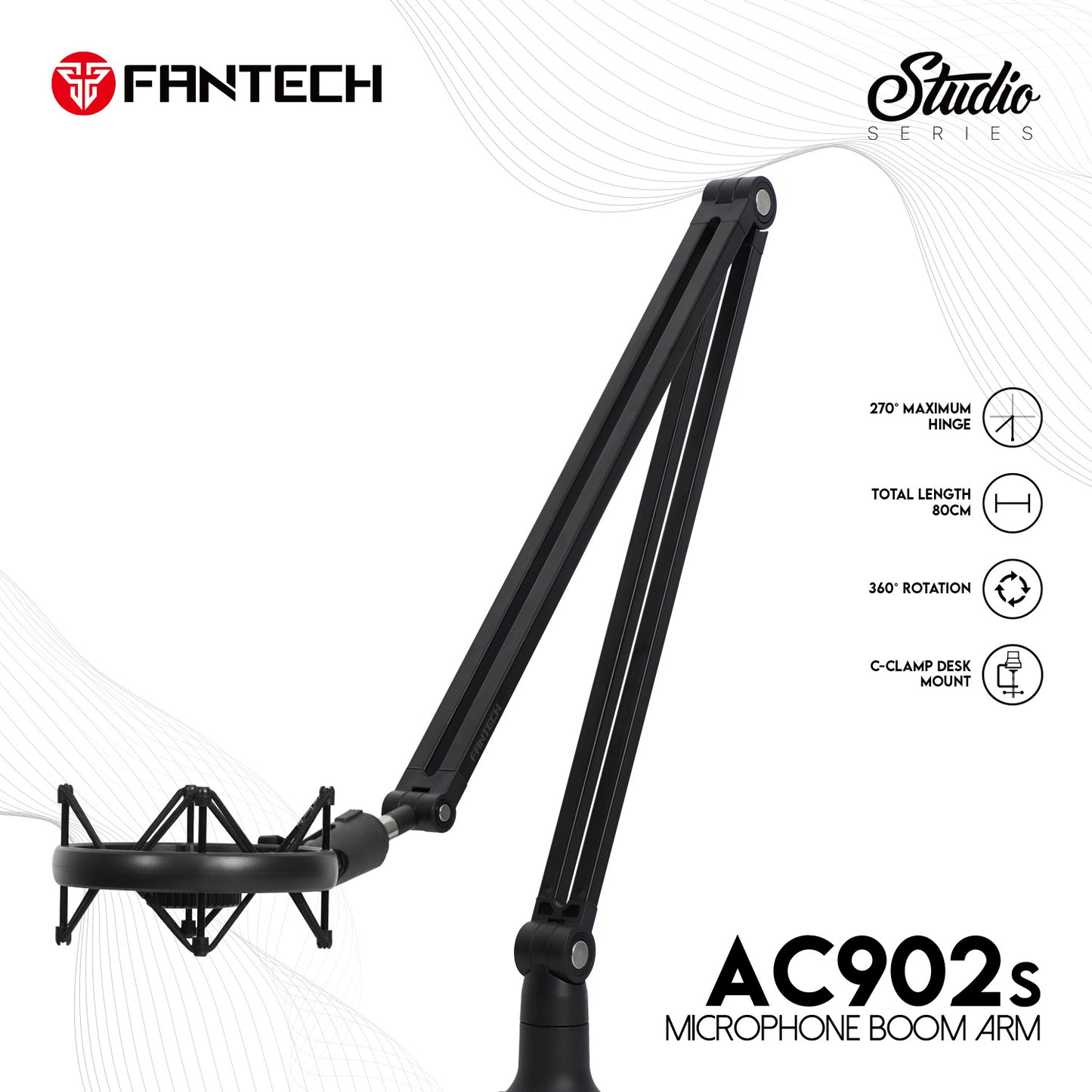 Stand Mic Meja Boom Arm Adjustable AC902S for LEVIOSA MCX01 02