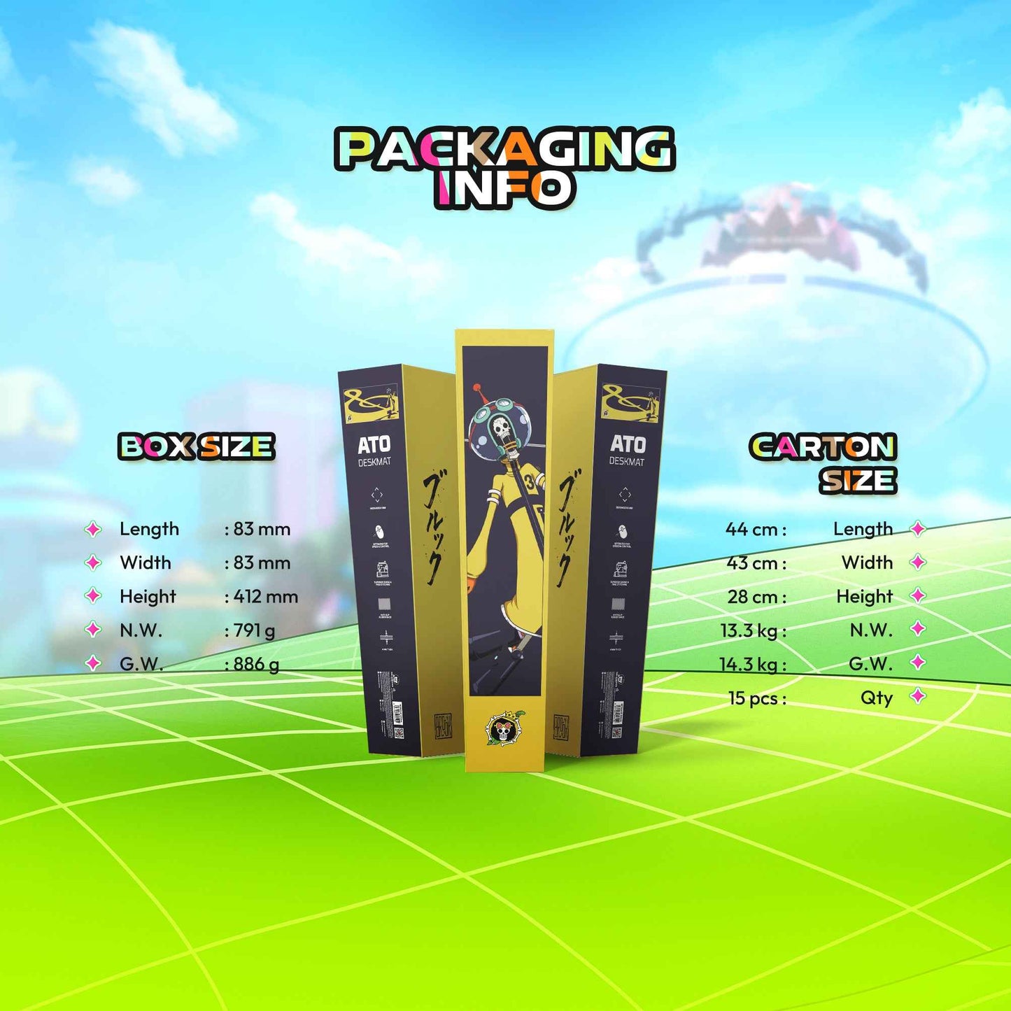 FANTECH x ONEPIECE EXCLUSIVE COLLABORATION EGGHEAD ATO MP905 DESKMAT Limited Edition Brook View