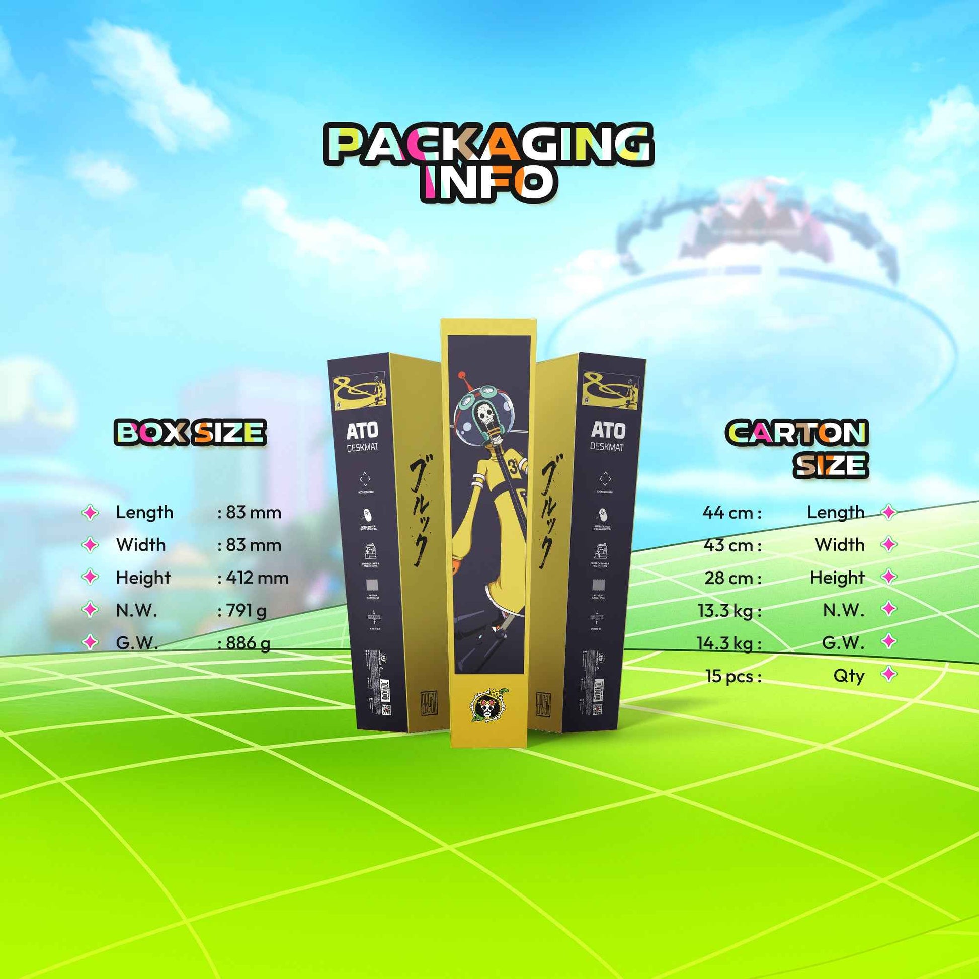 FANTECH x ONEPIECE EXCLUSIVE COLLABORATION EGGHEAD ATO MP905 DESKMAT Limited Edition Brook View