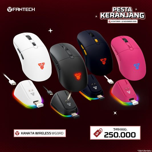 Fantech KANATA Wireless WG9RD Mouse Gaming Macro Huano Switch 12000 DPI