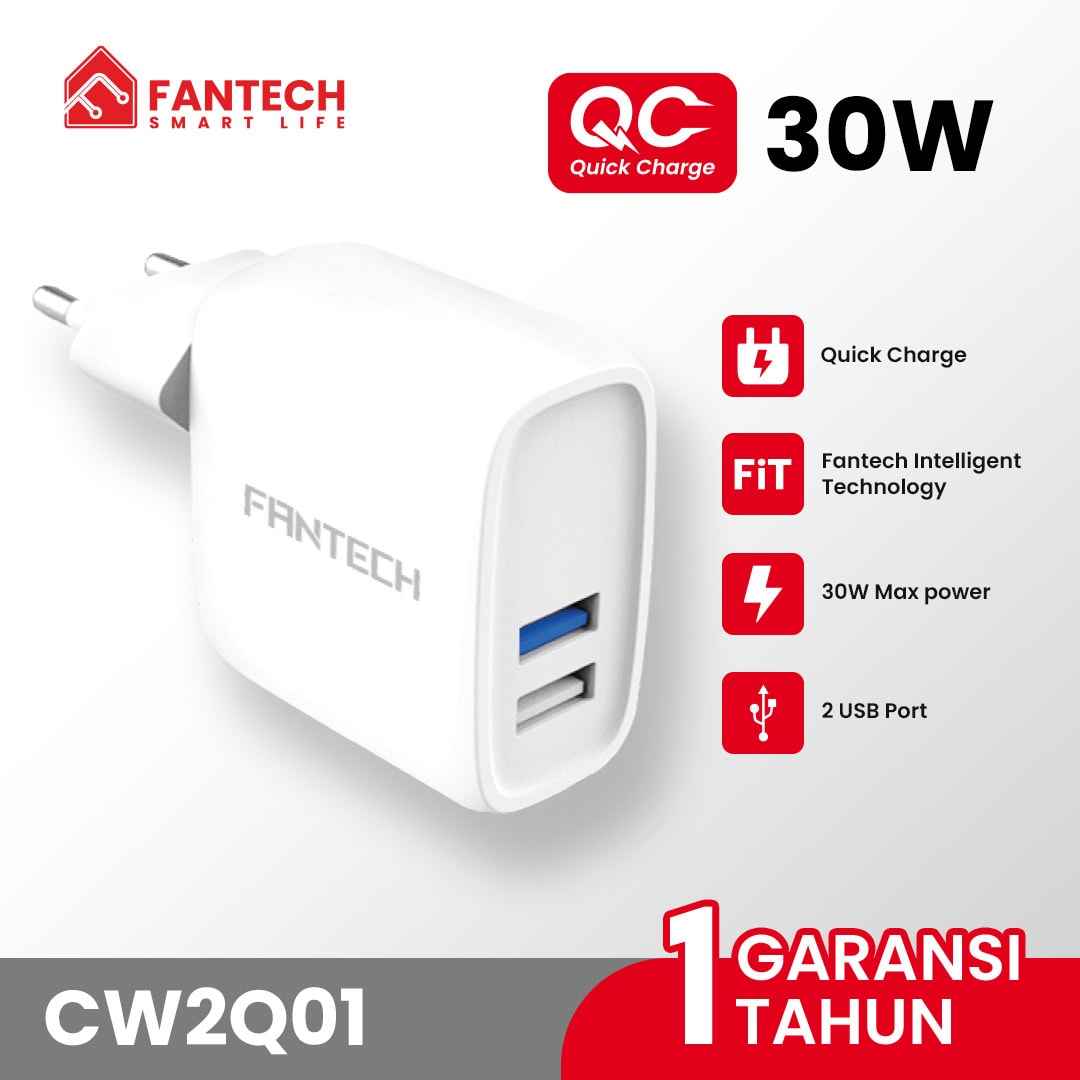 FANTECH Life Charger 30W Dual USB Fast Charging QC 3.0A VOOC