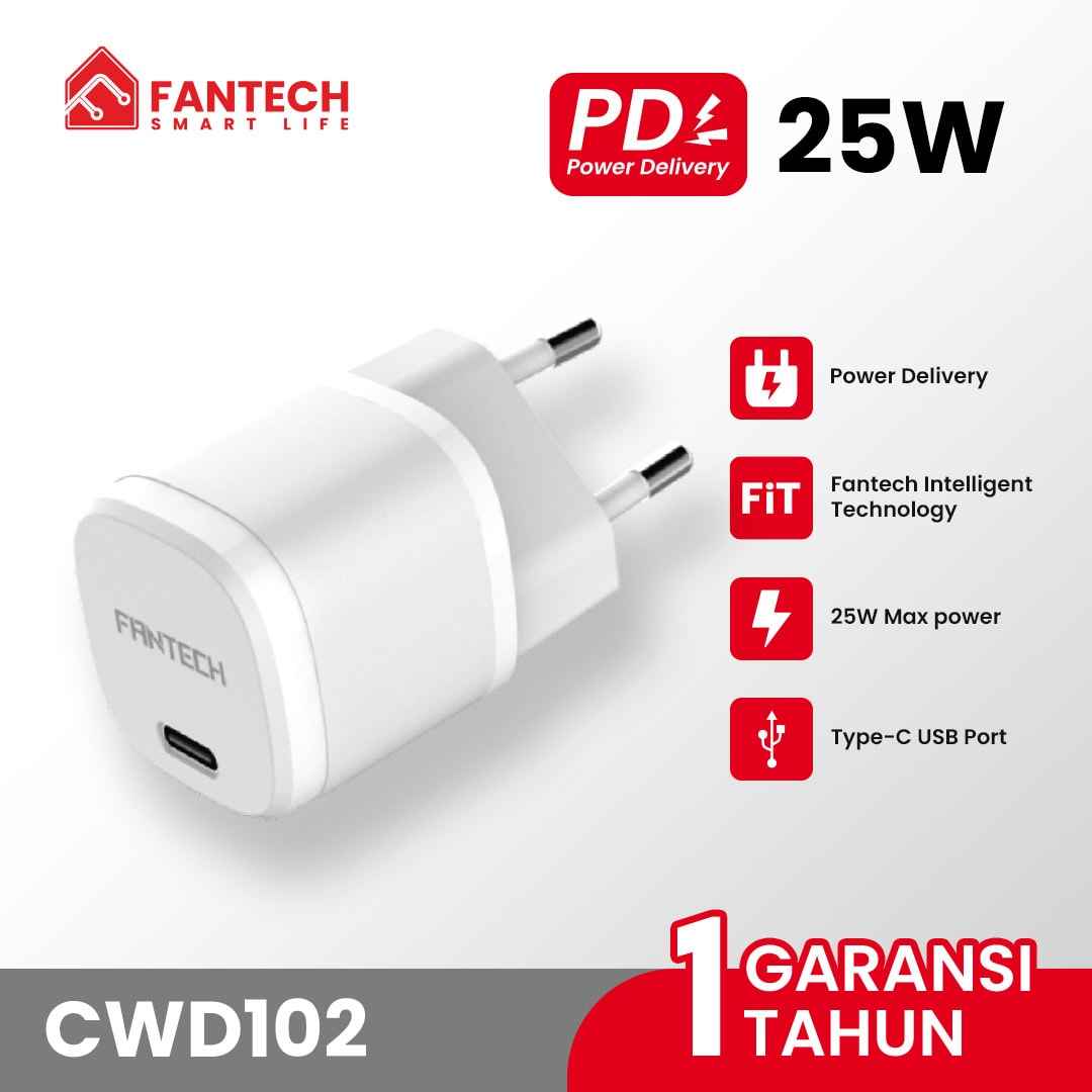 FANTECH Smart Life Charger 25W Kepala Charger Fast Charging 3.0 - CWD102