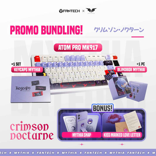Fantech Bundling Keyboard Wireless MK917 Black + Keycaps Mythia Batford + Blind Box Figure + Snap Holder Love Letter