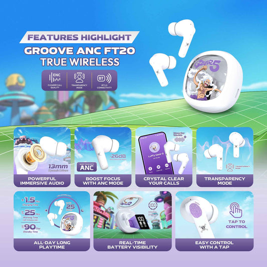 FANTECH x ONEPIECE EXCLUSIVE COLLABORATION TWS GROOVE ANC FT20 Limited Edition Gear5