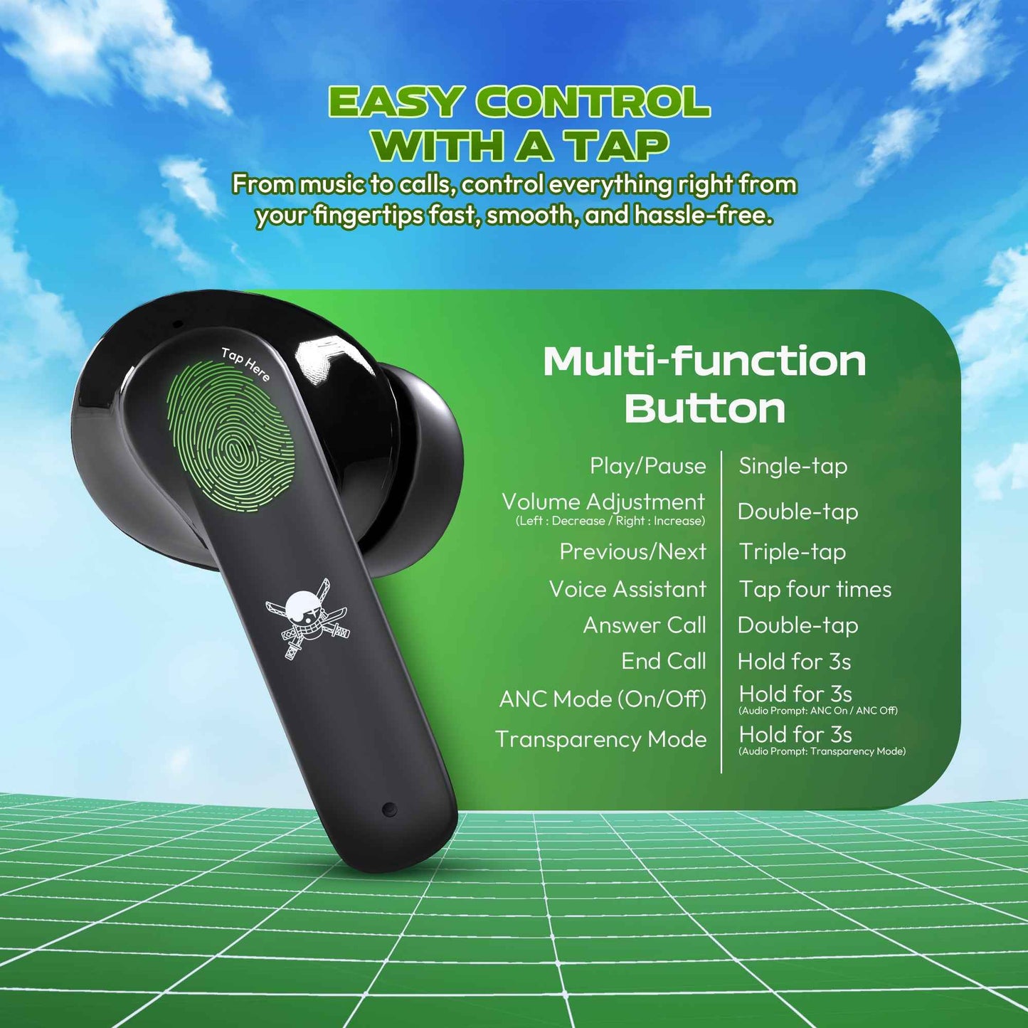 FANTECH x ONEPIECE EXCLUSIVE COLLABORATION TWS GROOVE ANC FT20 Limited Edition Zoro