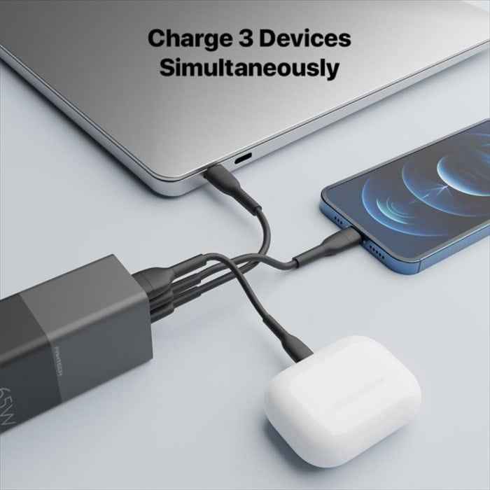 Fantech GAN Charger 65Watt Fast Charging Power Plus 3-Ports - CWG301