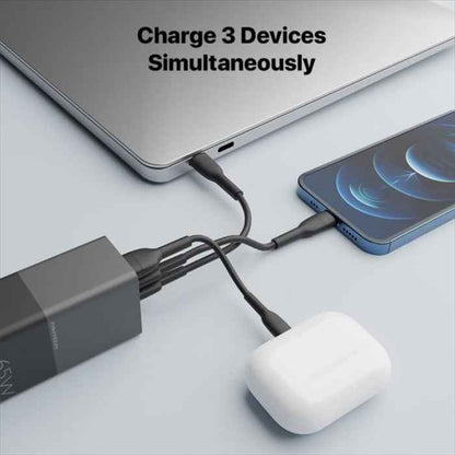 Fantech GAN Charger 65Watt Fast Charging Power Plus 3-Ports - CWG301