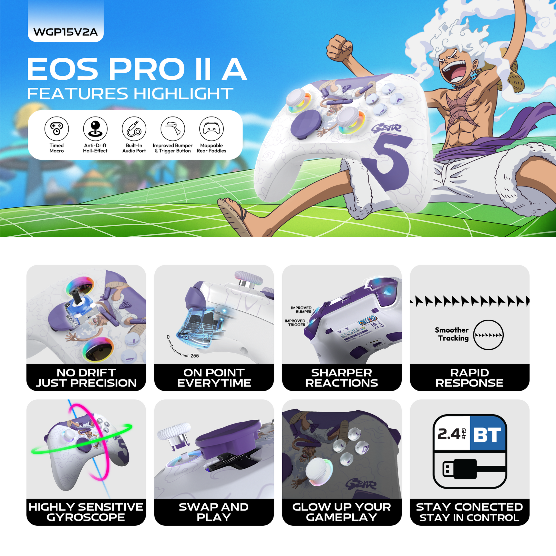 FANTECH x ONEPIECE EXCLUSIVE COLLABORATION GAMEPAD EGGHEAD EOS PRO WGP15V2A Limited Edition Gear5