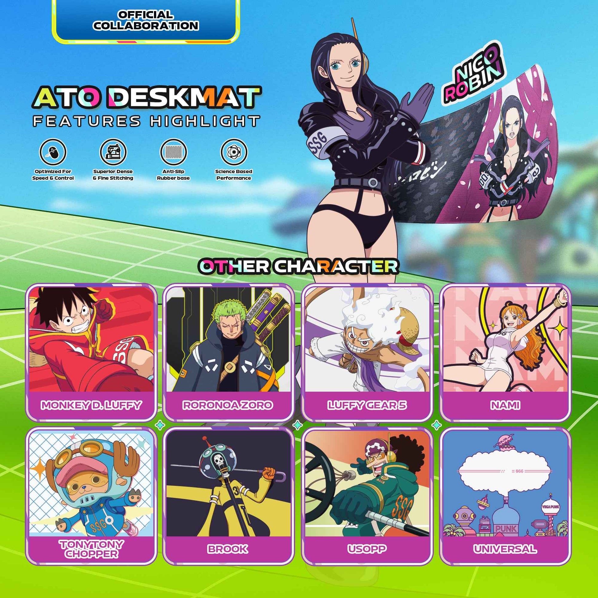 FANTECH x ONEPIECE EXCLUSIVE COLLABORATION EGGHEAD ATO MP905 DESKMAT Limited Edition Robin View