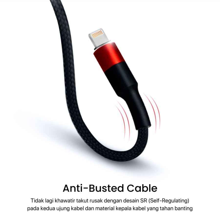 FANTECH Kabel Data Iphone USB 120CM Fast Charging 2.4A - KL102