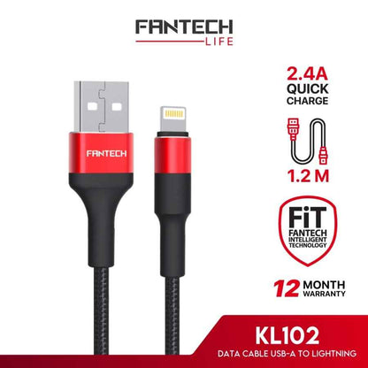 FANTECH Kabel Data Iphone USB 120CM Fast Charging 2.4A - KL102