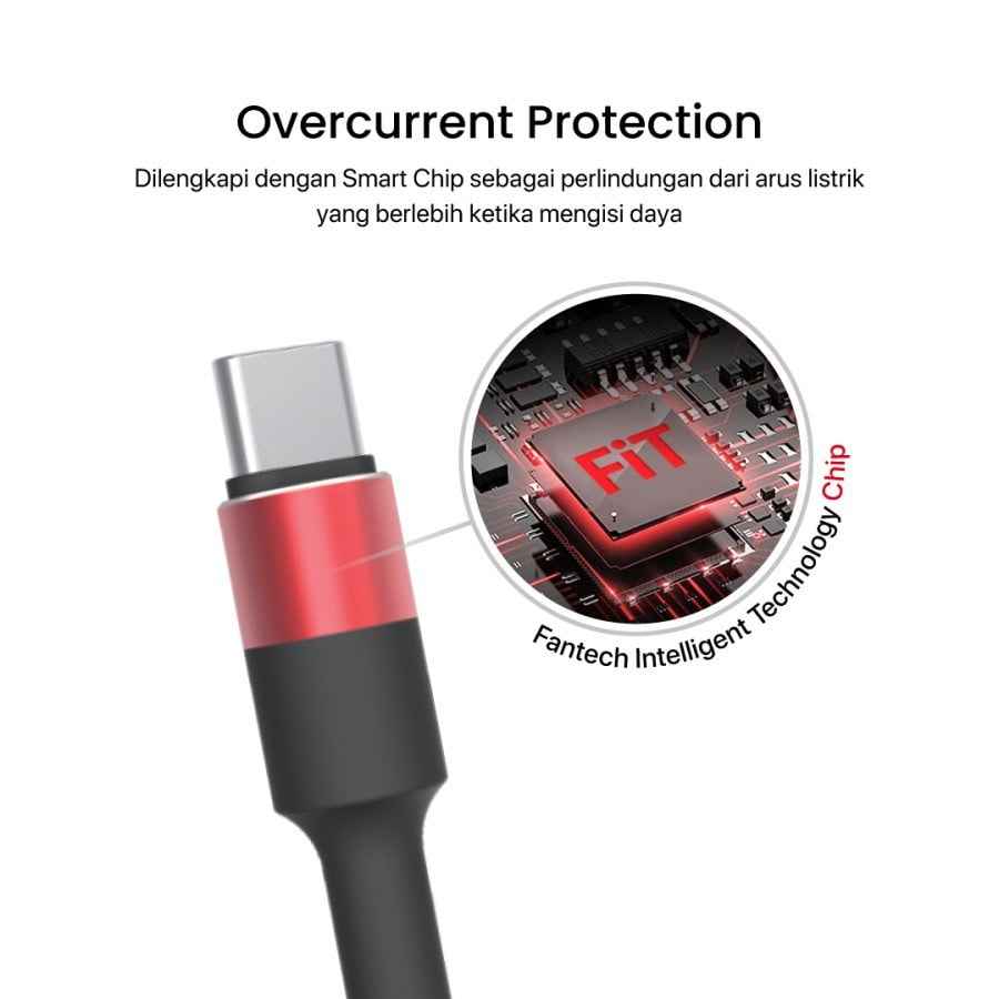 FANTECH Kabel Data Type C USB 120CM Fast Charging 2.4A - KC102