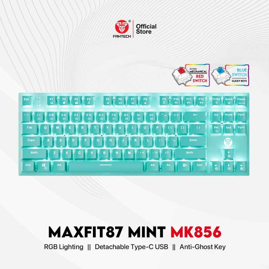Fantech MINT EDITION MAXFIT87 MK856 Mechanical Keyboard Gaming