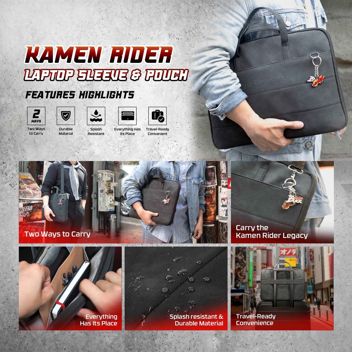 FANTECH LAPTOP BAG KAMEN RIDER BL151 OFFICIAL MERCHANDISE
