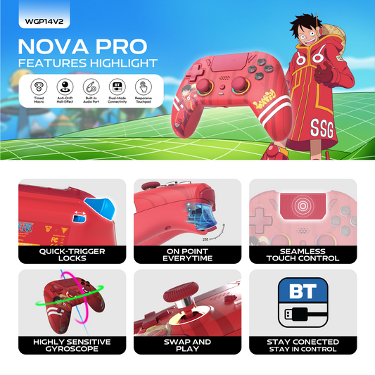 FANTECH x ONEPIECE EXCLUSIVE COLLABORATION GAMEPAD EGGHEAD NOVA PRO WGP14V2 Limited Edition Luffy