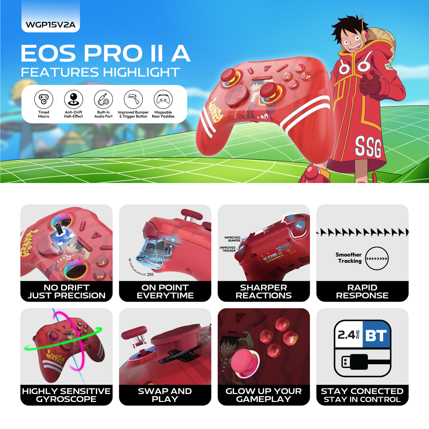 FANTECH x ONEPIECE EXCLUSIVE COLLABORATION GAMEPAD EGGHEAD EOS PRO WGP15V2A Limited Edition Luffy