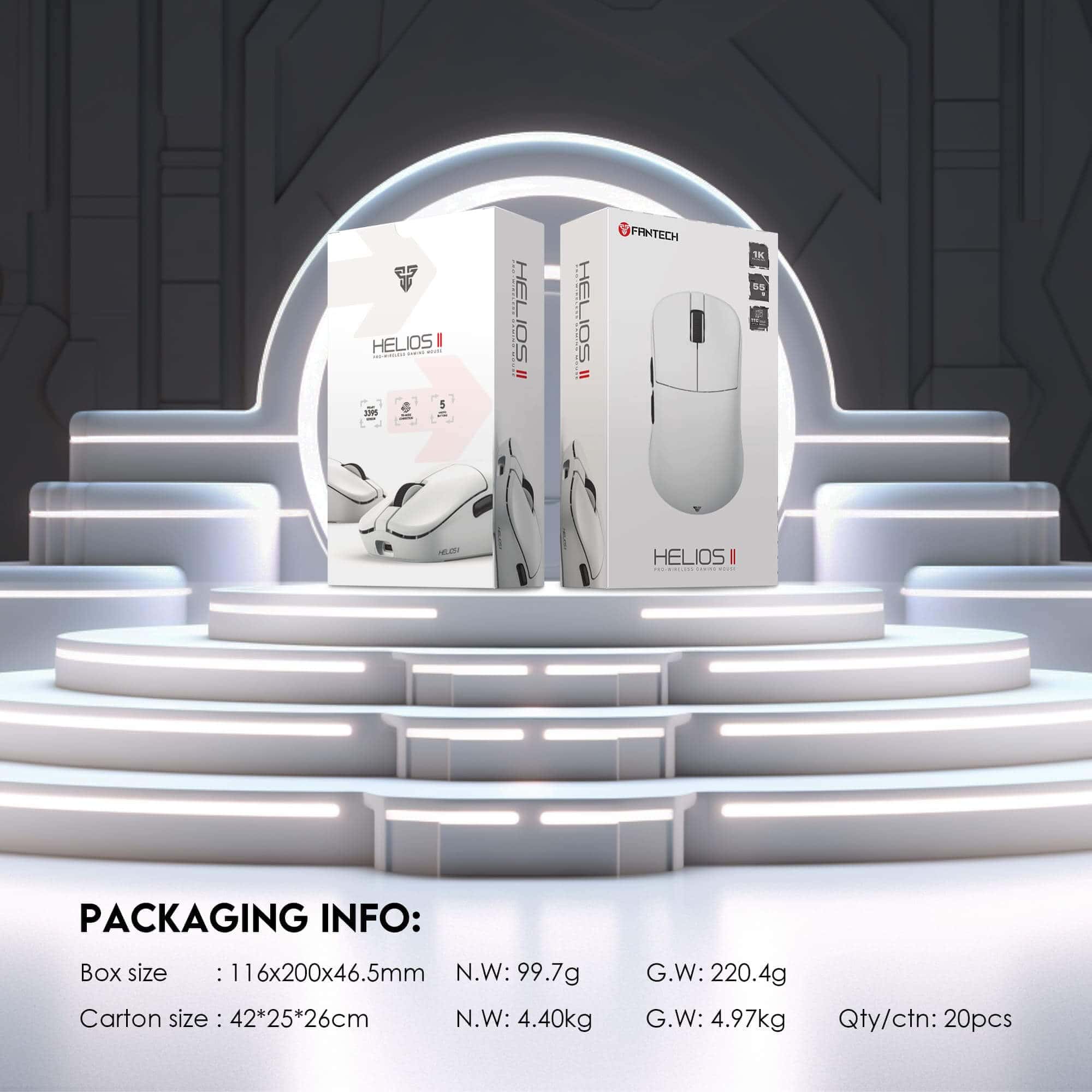 MOUSE GAMING 1K HELIOS II PRO XD3V3
