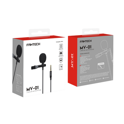 Fantech Mic Clip On MV01 Lavalier Microphone - Fantech Indonesia