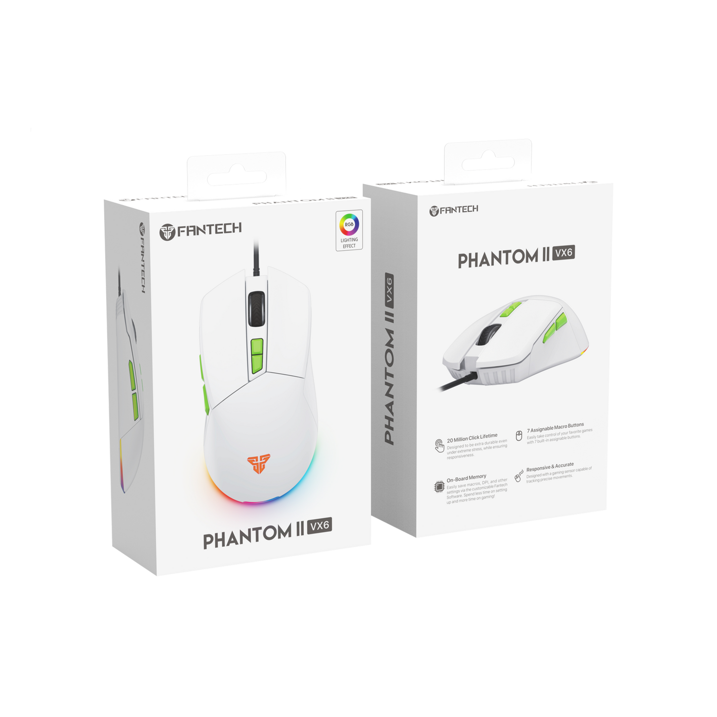 Fantech PHANTOM II VX6 Mouse Gaming Macro RGB - Fantech Indonesia