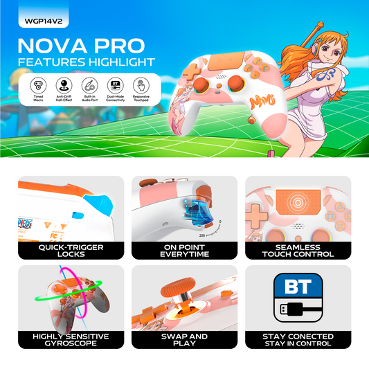 FANTECH x ONEPIECE EXCLUSIVE COLLABORATION GAMEPAD EGGHEAD NOVA PRO WGP14V2 Limited Edition Nami